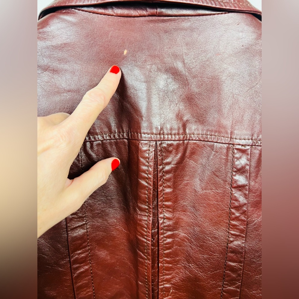Vintage Berman’s Oxblood Leather Blazer — Size L - Picture 9 of 16